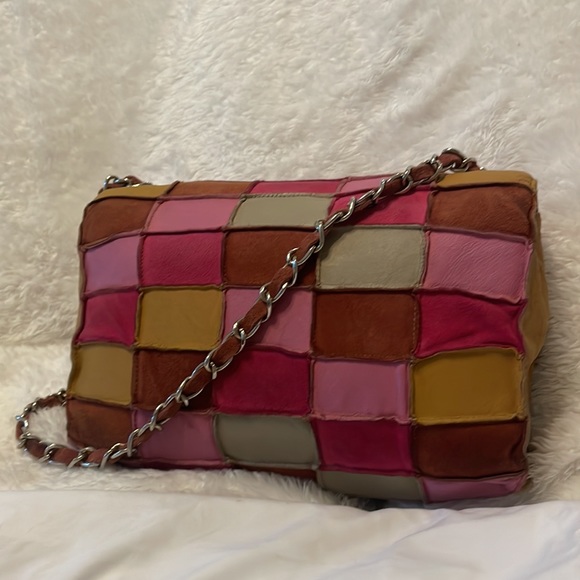 Chanel multicolored Patchwork Quilted Reissue Suede Leather Flap Bag baguette - Picture 3 of 12